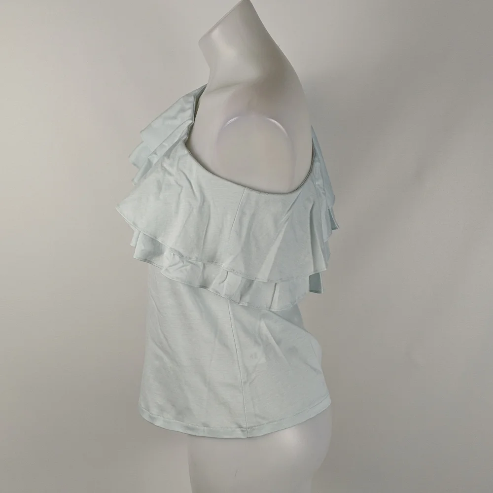 Witchery Women's Top Size XL One Shoulder Ruffle Blue Daze NEW RRP $59.95 - Picture 3 of 9